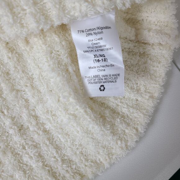 Time & Tru Women Cream Open Knit Soft Beachy Coastal Cottage Core Sweater XL - Picture 12 of 14